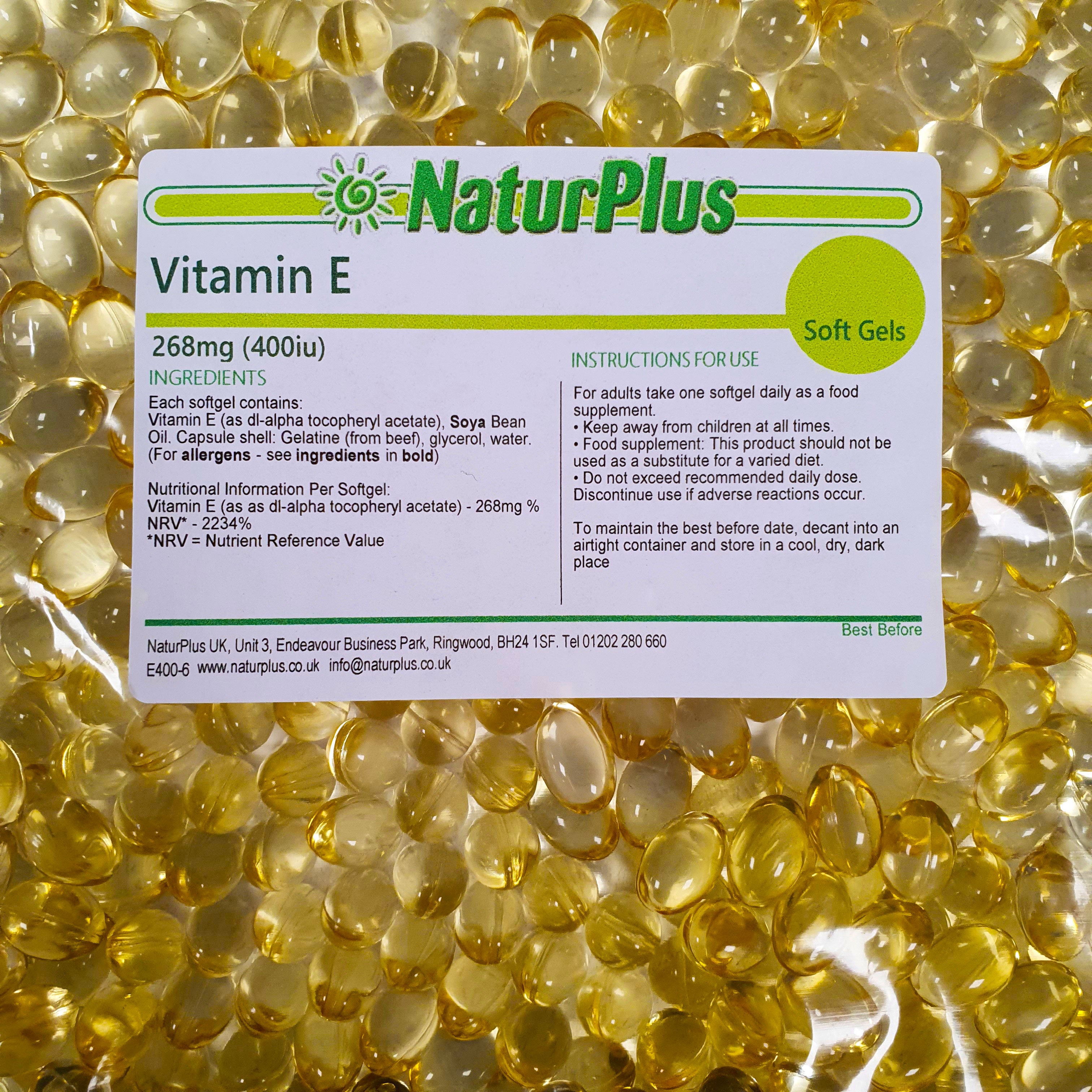 Vitamin E 400iu Capsules, High Absorption Vitamin E Oil in Easy to Swallow Softgels